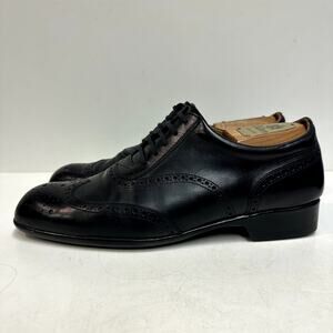 EUC J.M. Weston 607 Richelieu Oxford Wingtip Black Made in France UK 7.5 US 8.5